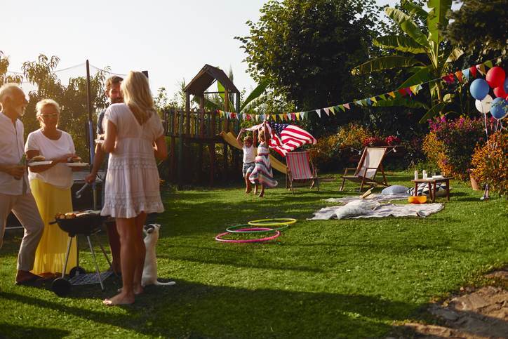 Multi-generation Family Celebrating 4th of July