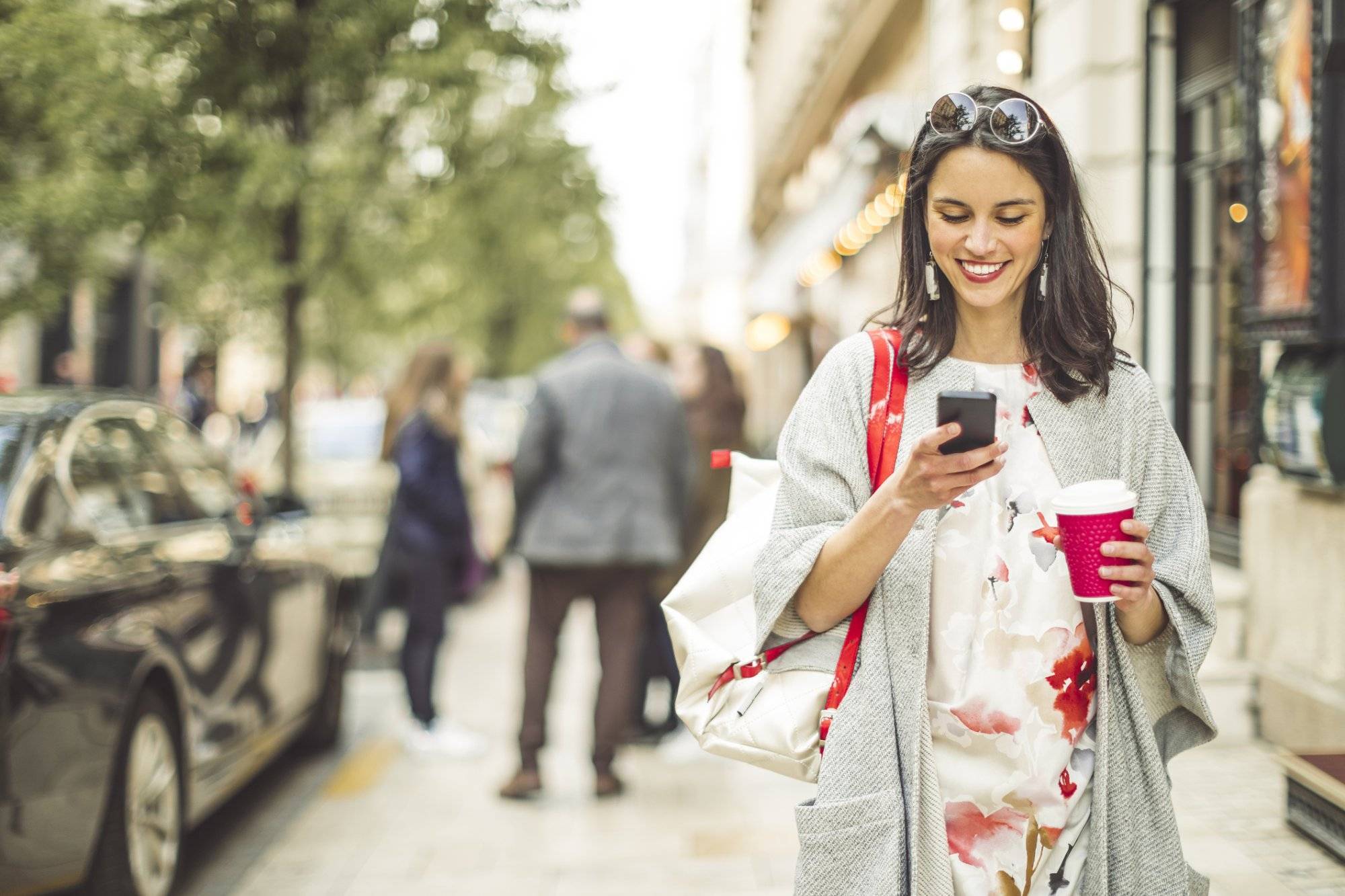 Beautiful woman spending time in the city